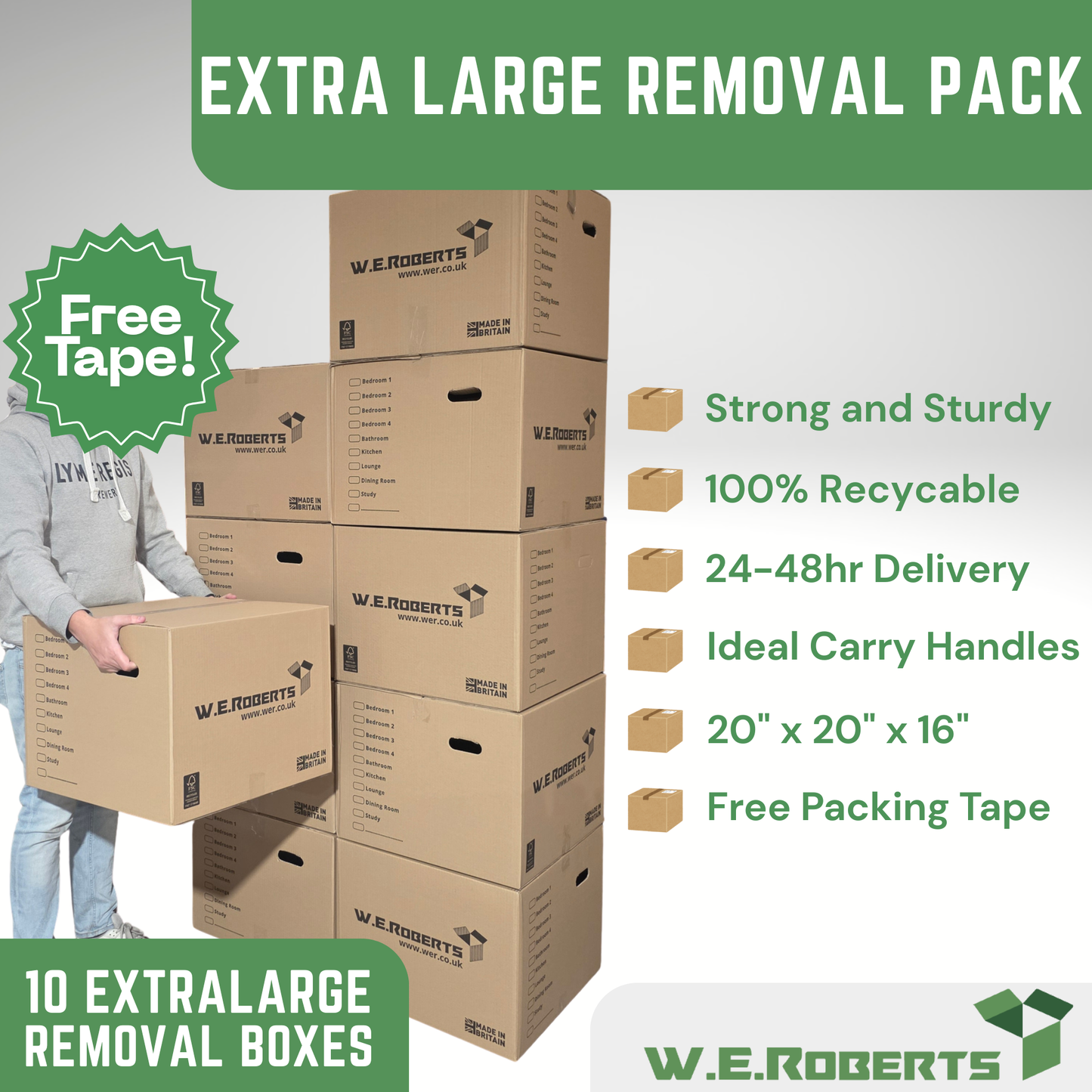 10 x EXTRA LARGE Moving Boxes