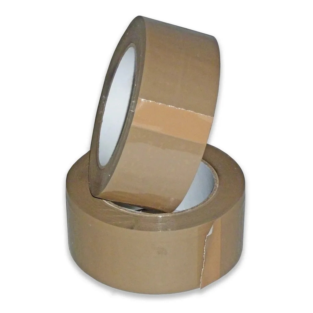 6 x Solvent Brown Packing Tape - 48mm x 66m